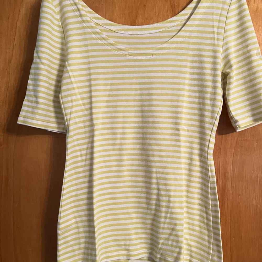 Banana Republic chartreuse and white stripe